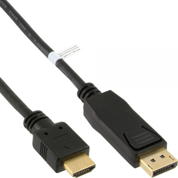 InLine DisplayPort zu HDMI Konverter Kabel, schwarz, 1,5m