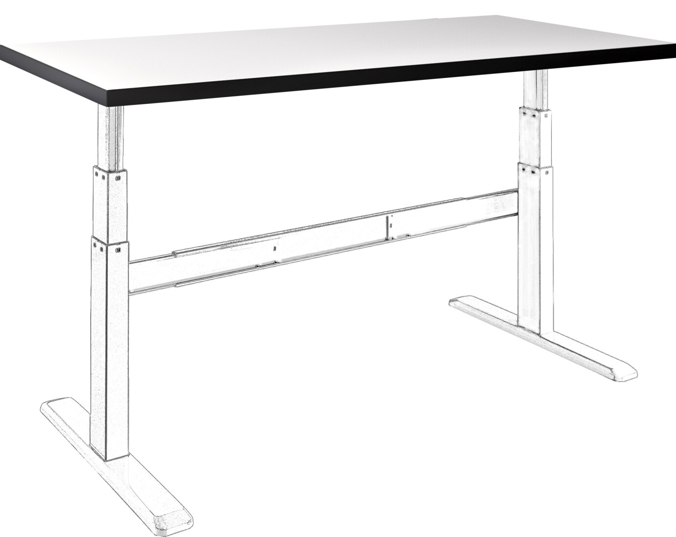celexon universelle HPL Tischplatte 150 x 75 cm, weiß