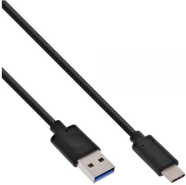 InLine USB 3.1 Kabel, Typ C Stecker an A Stecker, schwarz, 0,5m