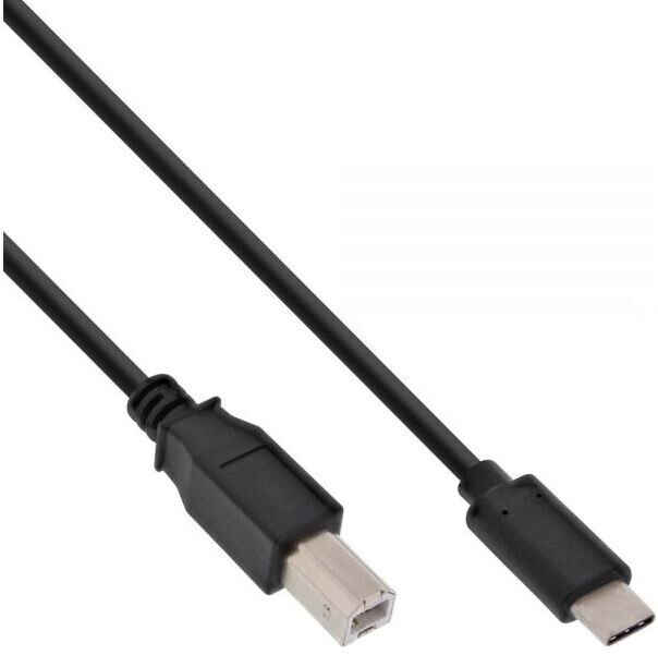 InLine® USB 2.0 Kabel, Typ C Stecker an B Stecker, schwarz, 3m