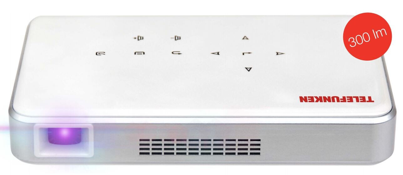 Telefunken DLP300 Mini Beamer mit 300 ANSI-Lumen und WVGA Auflösung