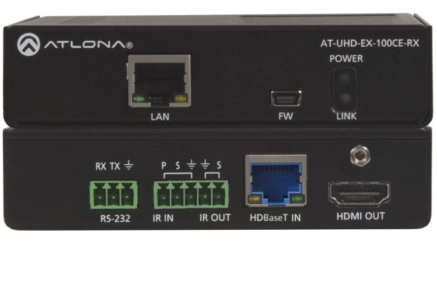 Atlona AT-UHD-EX-100CE-RX HDBaseT Receiver, Max.100m