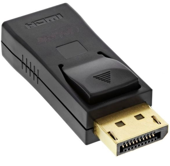 InLine DisplayPort Adapter, DisplayPort Stecker auf HDMI Buchse, 4K/60Hz, mit Audio, schwarz