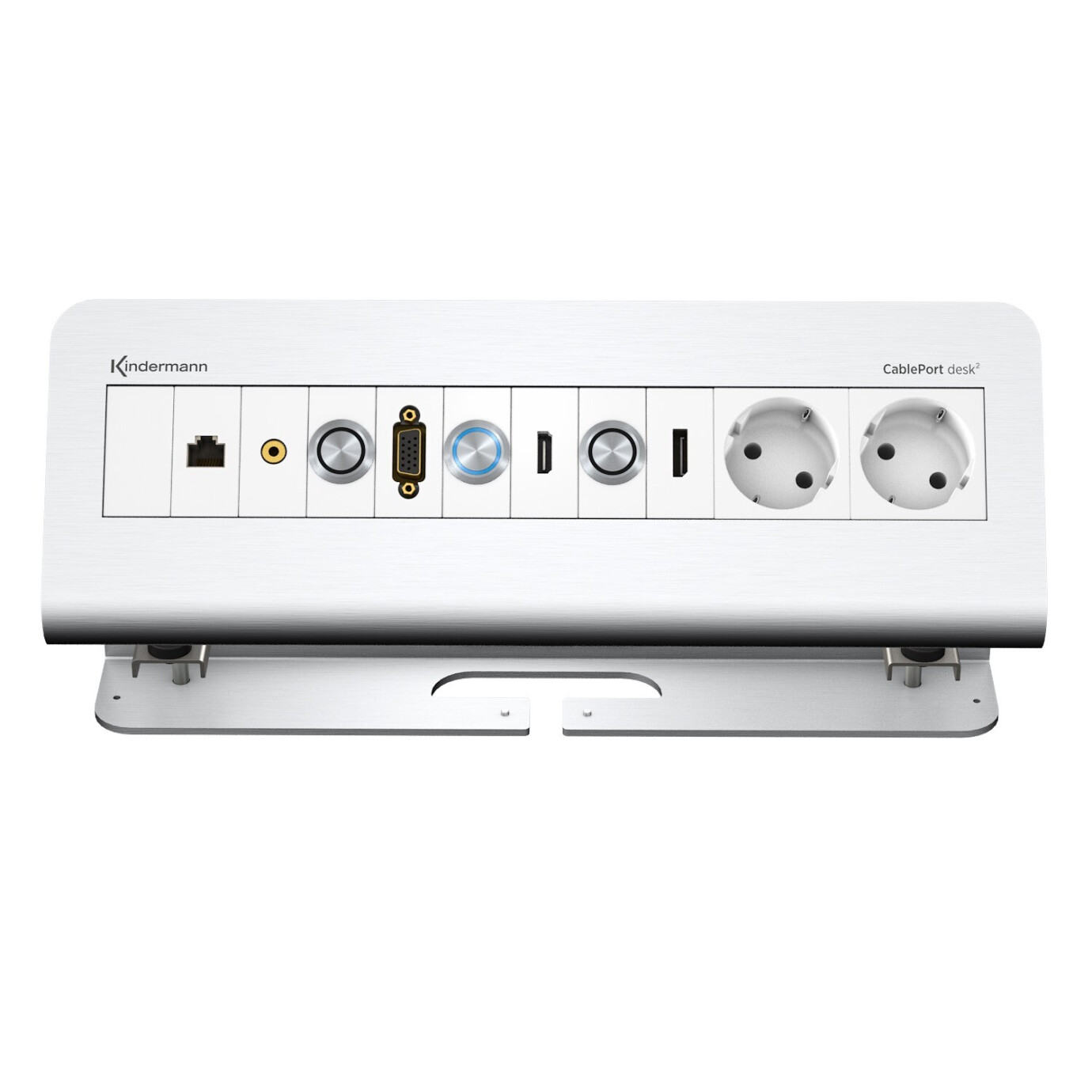 Kindermann CablePort Desk² 6-fach Multishare 31 Aluminium, eloxiert