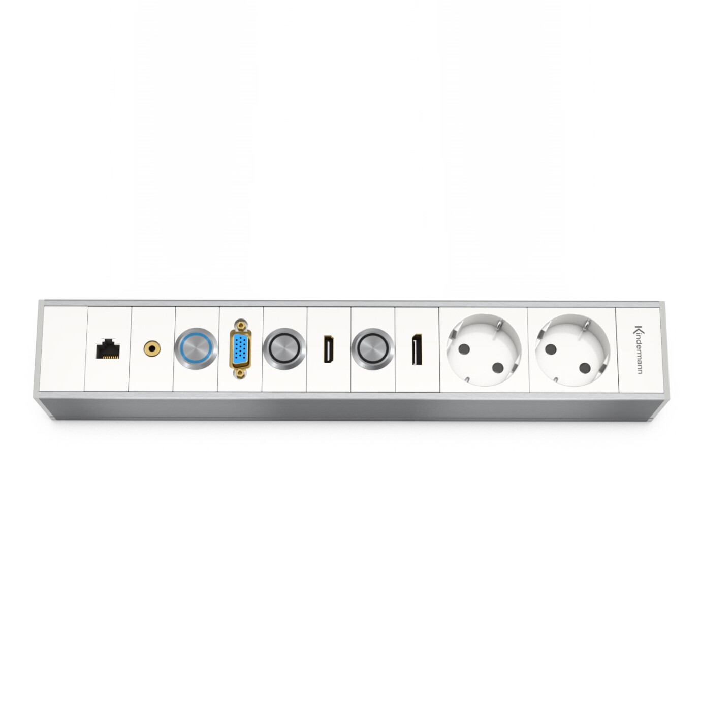 Kindermann Modulträger 6-fach vorkonfektioniert MS 31 - 2x Strom, HDMI, VGA uvm.