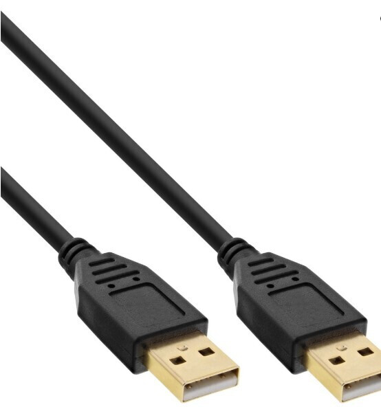 InLine USB 2.0 Kabel, A an A, schwarz, Kontakte gold, 5m