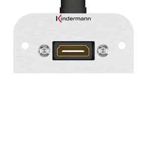 Kindermann Konnect 54 alu Anschlussblende mit Kabelpeitsche HDMI 90° Abgang