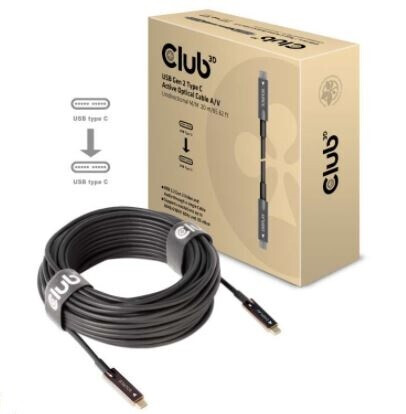 Club 3D USB Gen 2 Typ C Aktives Optisches A/V Unidirektional Kabel, 20 m