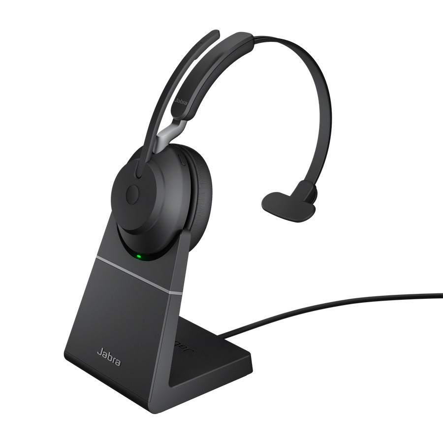 Jabra Evolve2 65 USB-A UC Mono Headset mit Ladestation, schwarz