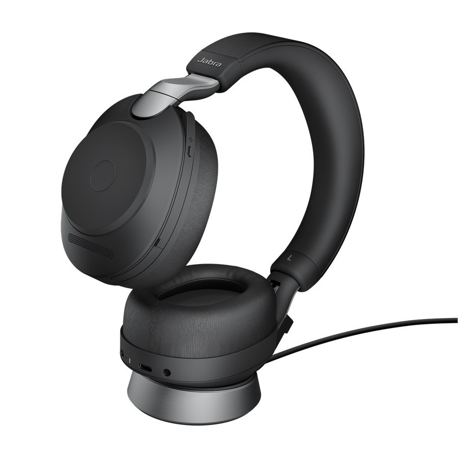 Jabra Evolve2 85 USB-A MS Stereo Headset mit Ladestation für Microsoft Teams, schwarz