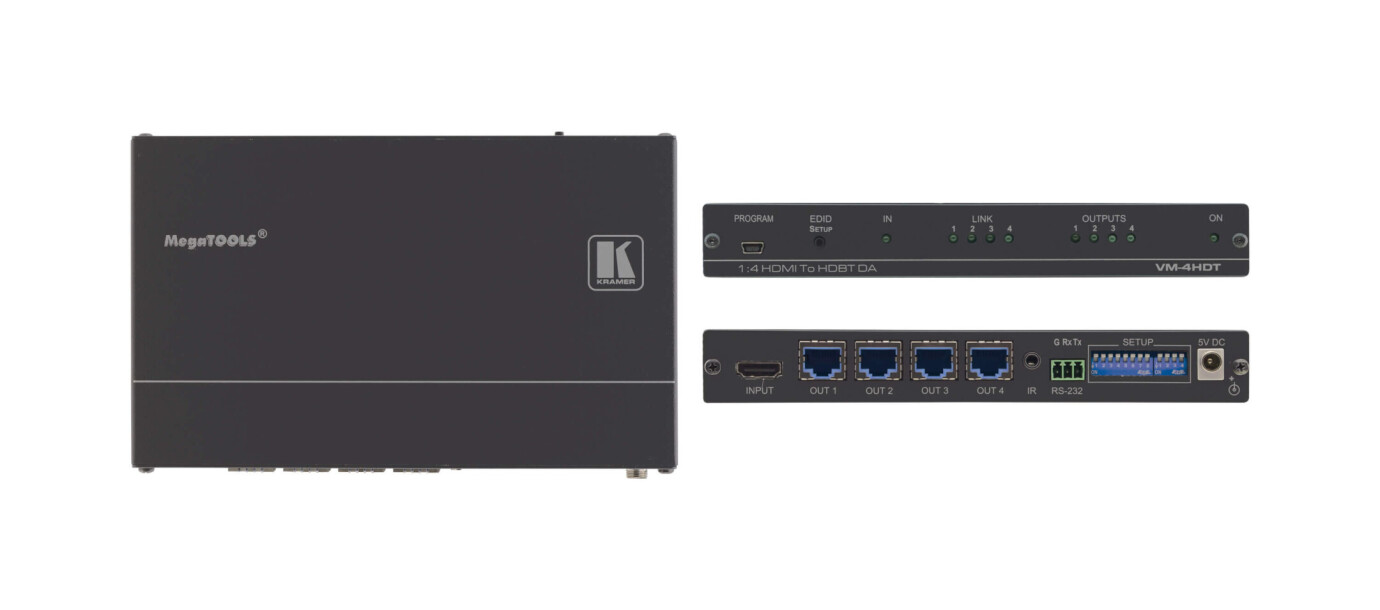 Kramer VM-4HDT1:4 4K 60 UHD Verteilverstärker für HDMI auf HDBaseT