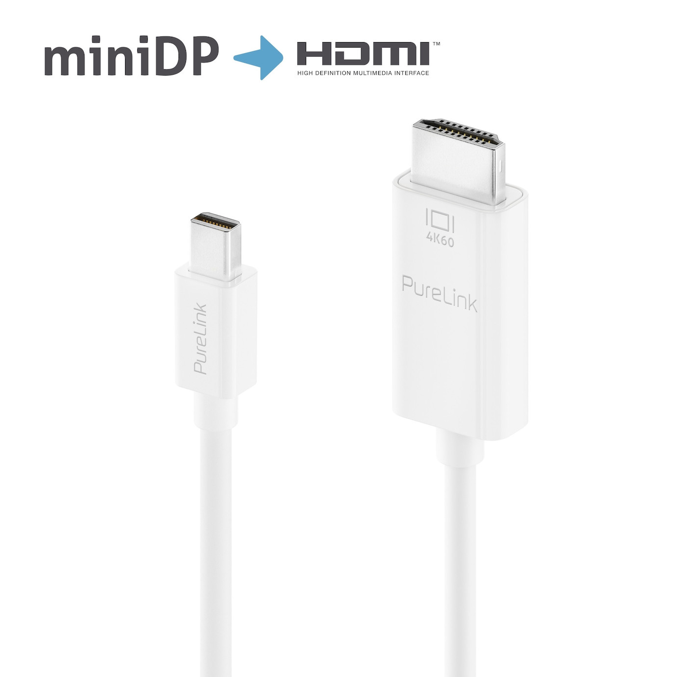 Purelink IS2100-015 Mini DisplayPort auf HDMI Kabel 4K 1,5m weiß