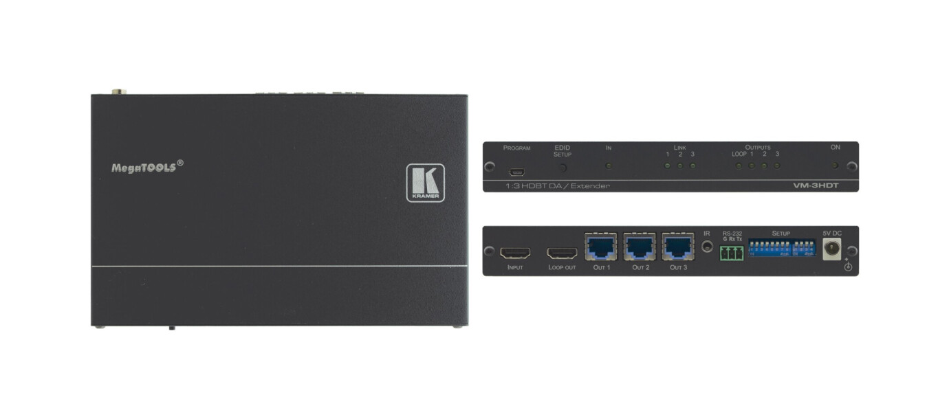 Kramer VM-3HDT1:3+1 4K 60 4:2:0 HDMI Long–Reach HDBaseT Verteilverstärker