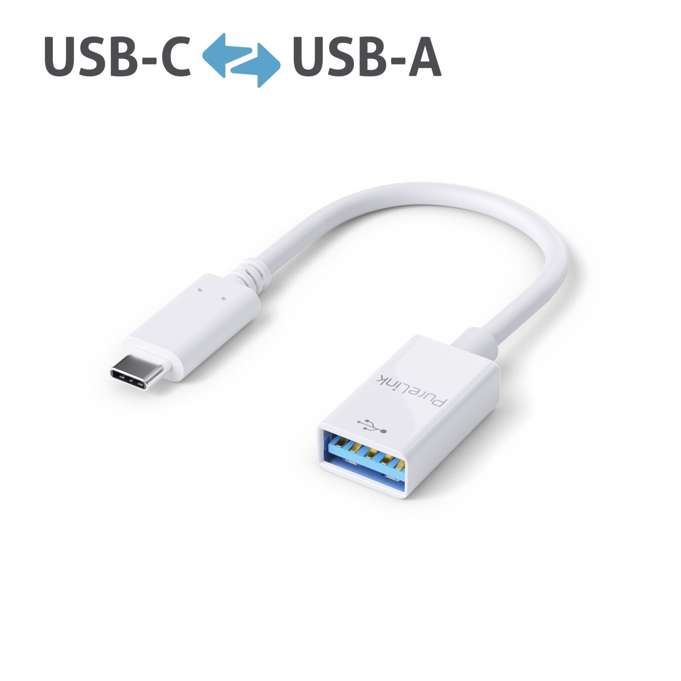 Purelink IS230 USB-C auf USB-A Adapter 0,1m weiß