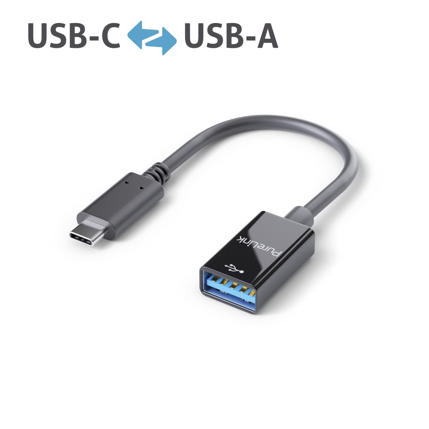 Purelink IS231 USB-C auf USB-A Adapter 0,10m schwarz