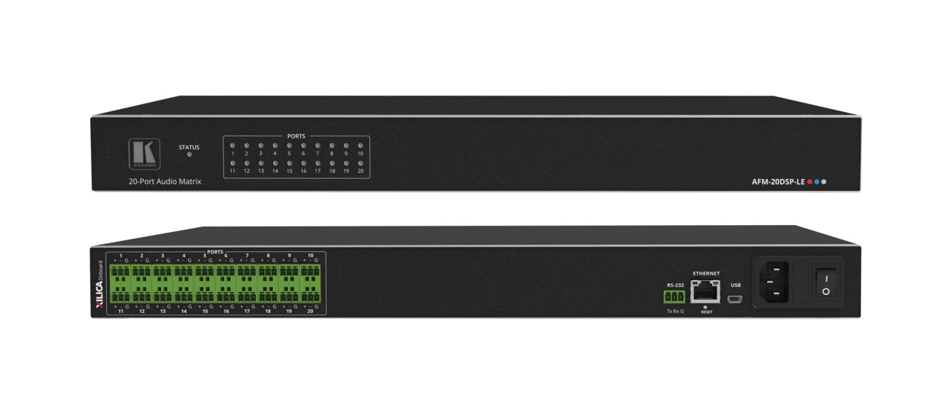 Kramer AFM-20DSP-LE20–Port Audio Matrix mit DSP und frei definierbaren Ein — und Ausgängen — Lite–Ed