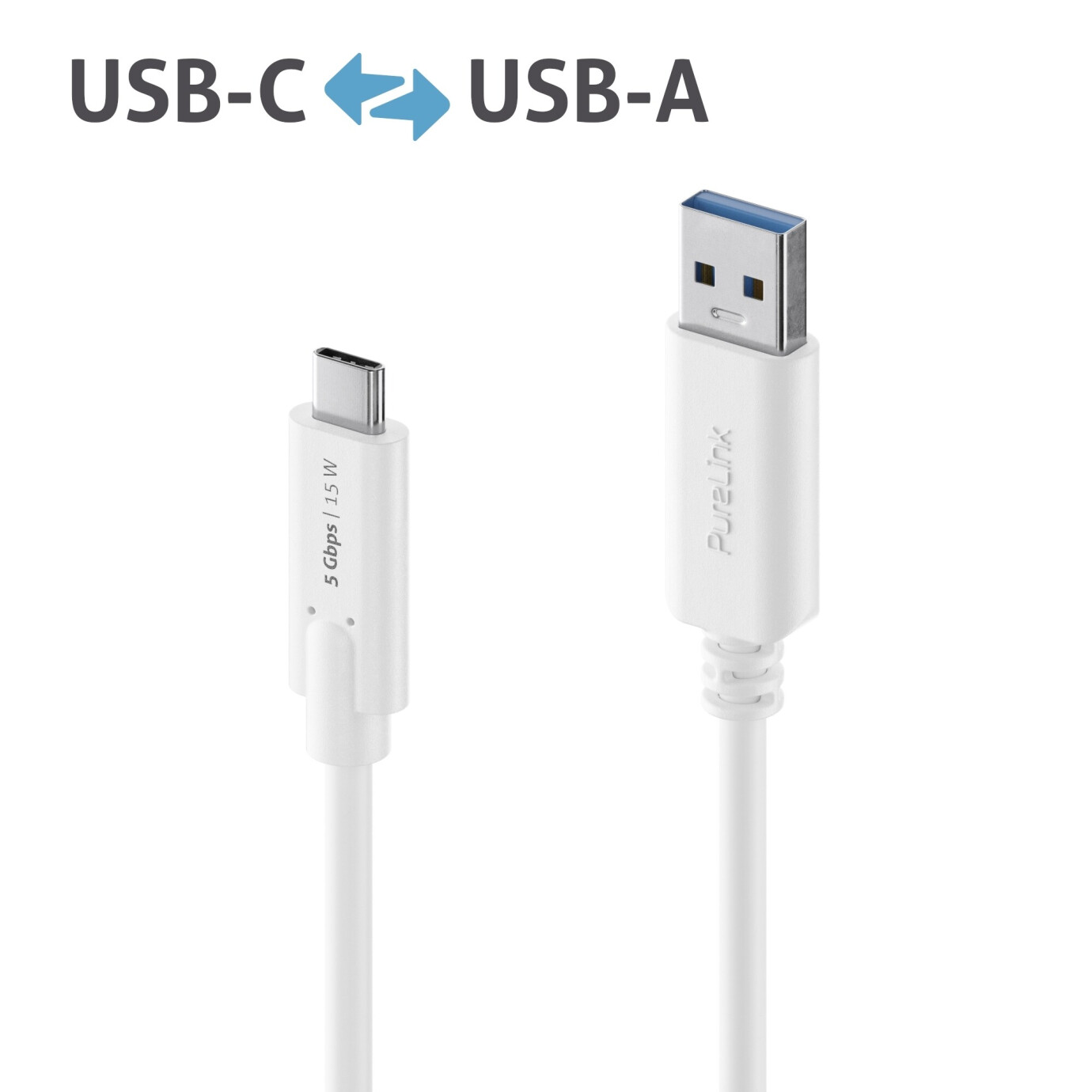Purelink IS2600-005 USB-C auf USB-A Kabel 0,5m weiß