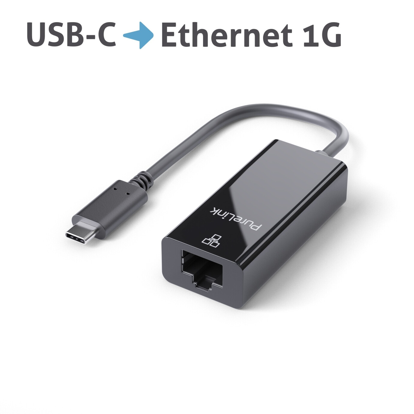 Purelink IS261 USB-C auf Ethernet Adapter 0,10m schwarz
