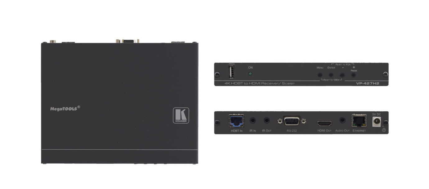 Kramer VP-427H2 4K60 4:4:4 HDMI HDCP 2.2 Empfänger / Scaler über Extended–Reach HDBaseT