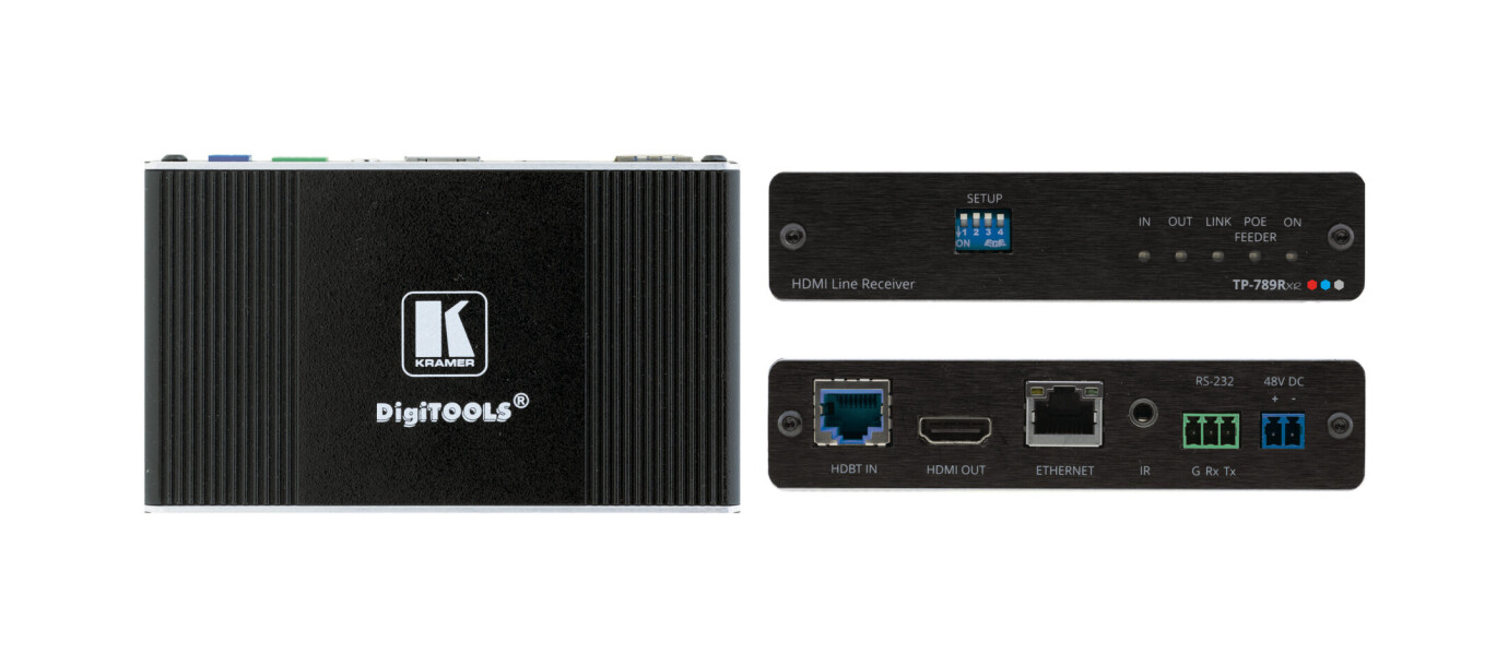 Kramer TP-789Rxr 4K60 4: 2: 0 HDMI Bidirektionaler PoE–Empfänger mit Ethernet, RS–232 und IR über Ex