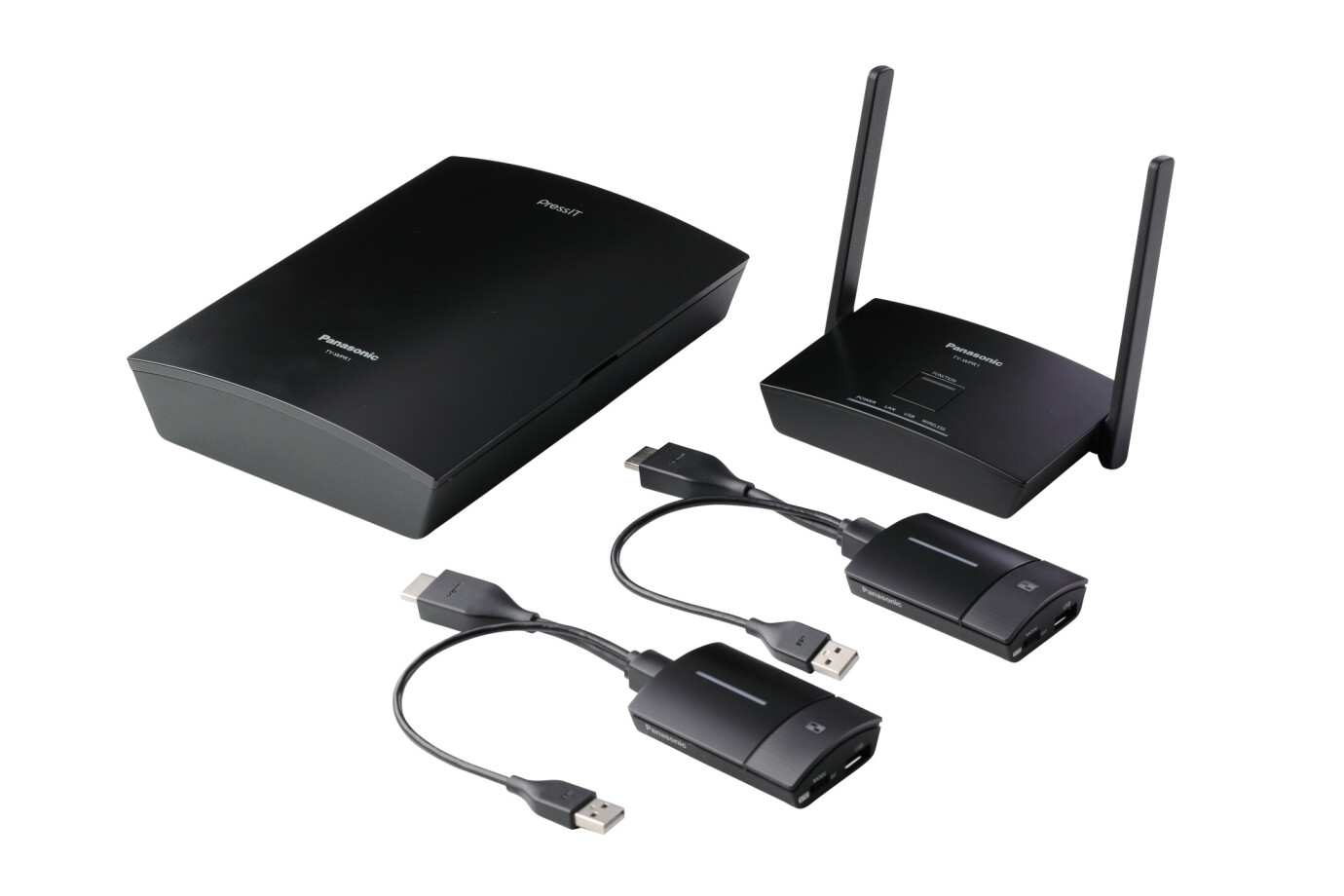 Panasonic TY-WPSC1 Wireless Presentaion System Kit: 1x Empfänger-Box, 2x Sender USB-C)