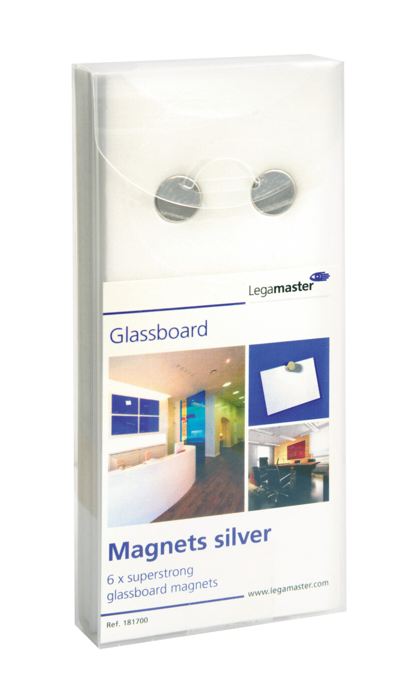 Legamaster Glasboardmagnet 6 Stück silber