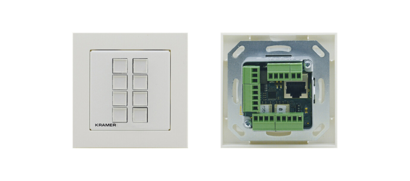 Kramer RC-308/EU-80/86(W) –Tasten–PoE — und E/A–Steuerungstastatur