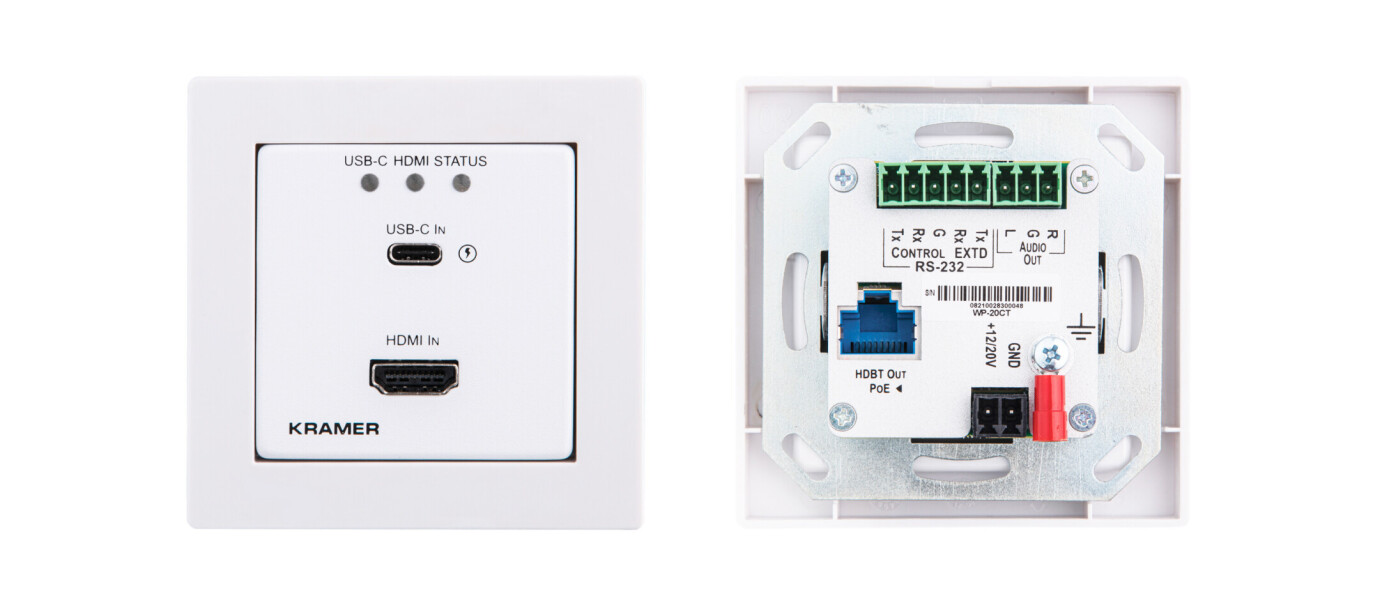 Kramer WP-20CT 4K60 4:2:0 HDMI & USB–C Automatik–Umschalter–Transmitter