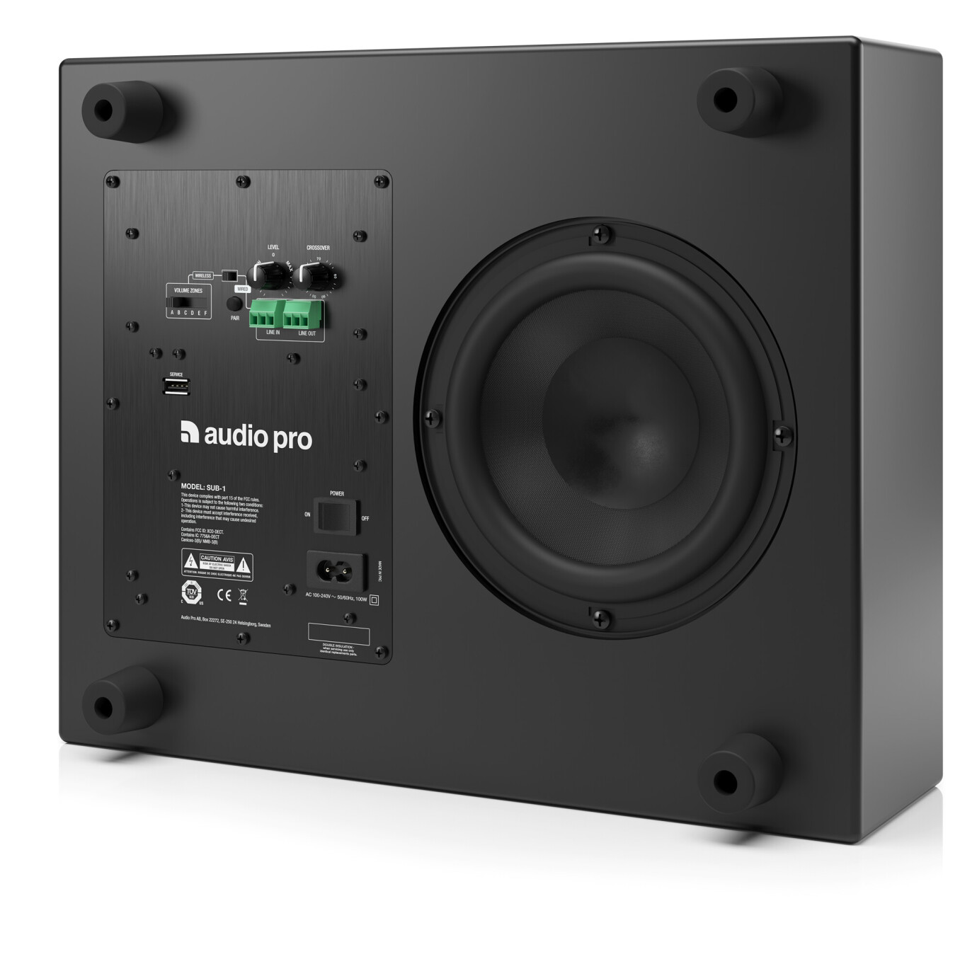 Vorschau: AudioPro BusinessSUB-1 - Kabelloser, aktiver Subwoofer mit DSP, DECT, 80W, 1x6,5", inkl. GA69 Lichts