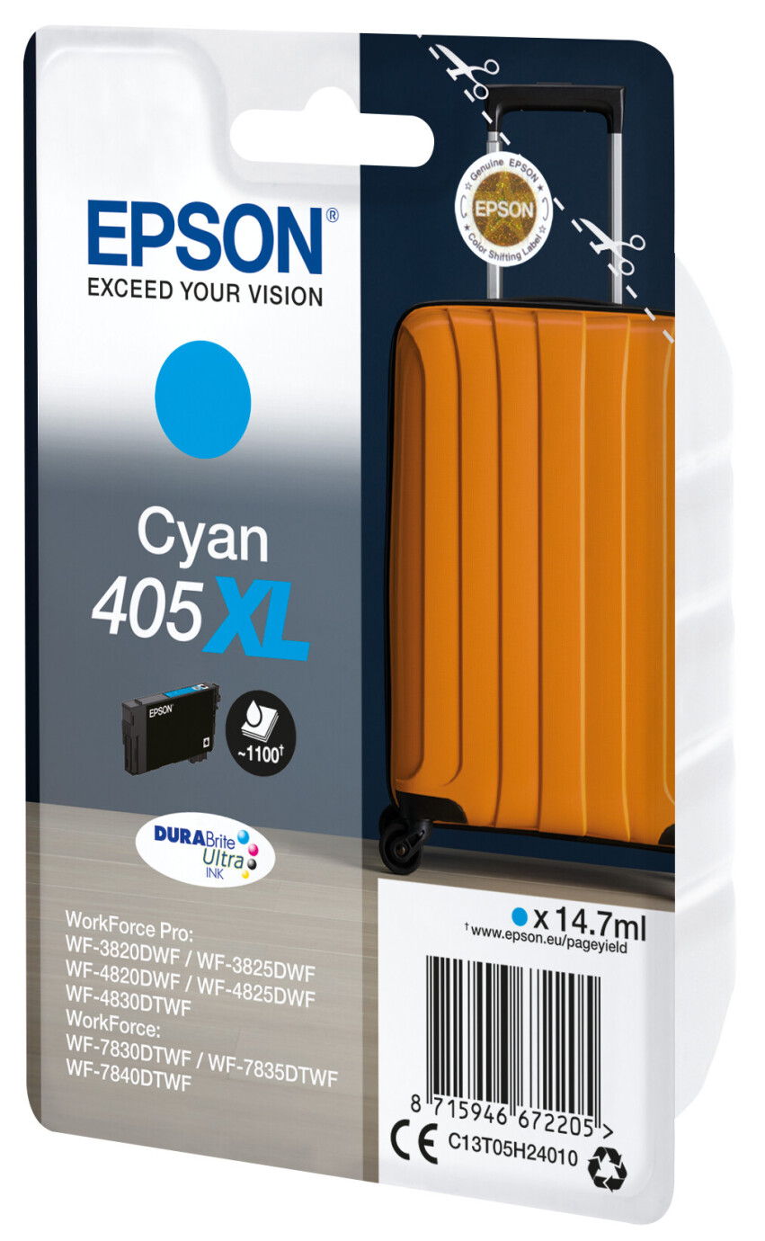 Epson Tintenpatrone DURABrite Ultra Suitcase – 405/405XL Cyan