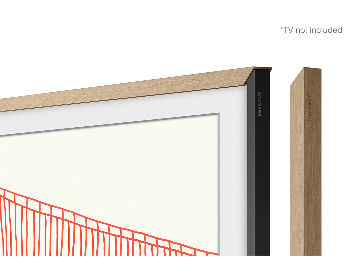 Samsung 75" Frame Rahmen Modern Teak