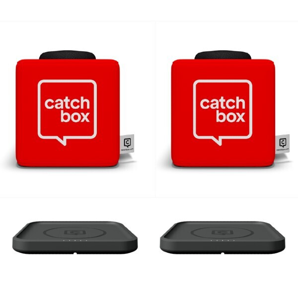 Catchbox Plus System mit 2 Wurfmikrofonen und 2 kabellosen Ladegeräten