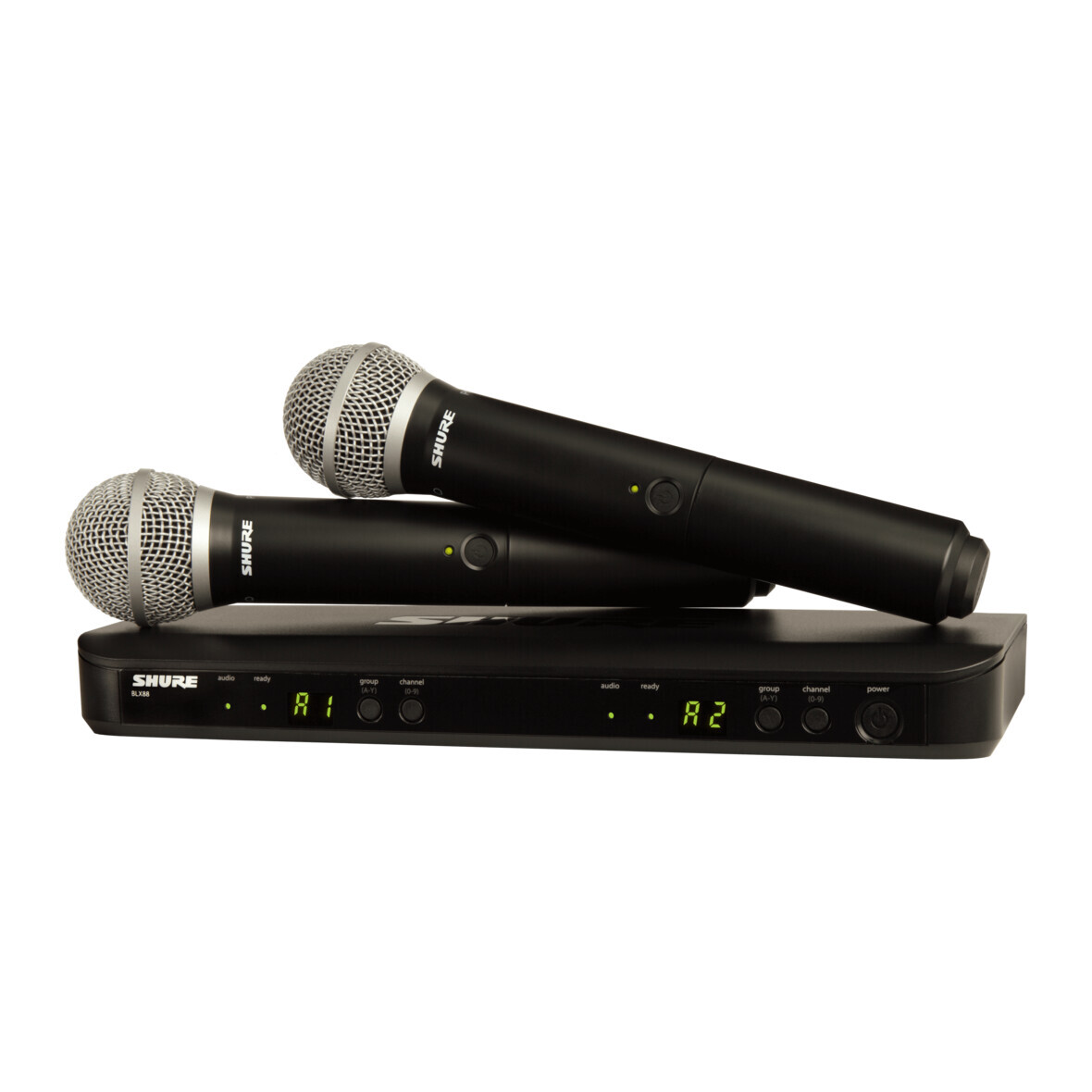 Shure BLX288/PG58 Dual Funksystem mit PG58 Mikrofonen und Doppelempfänger K3E (606-630 MHz)