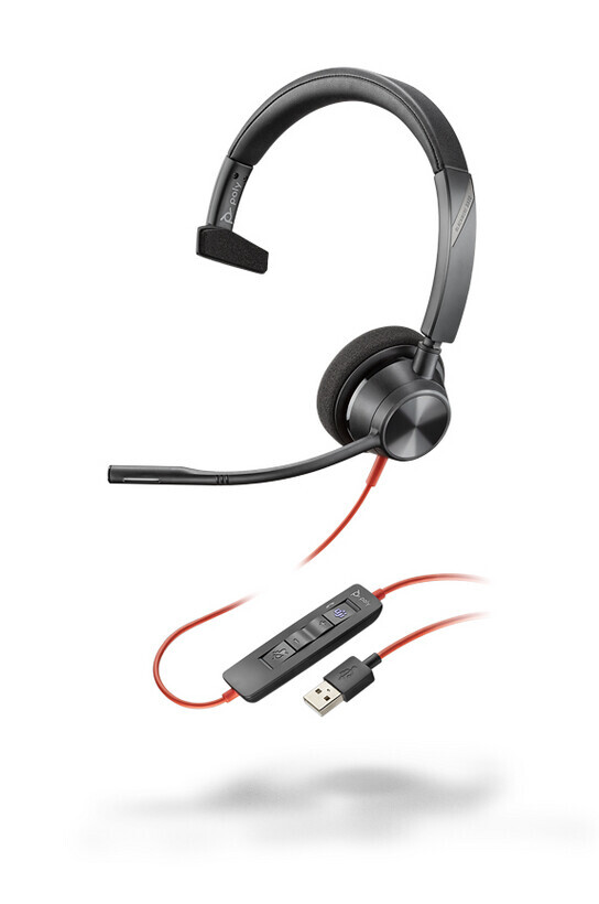 Poly Blackwire 3310, BW3310-M - Schnurgebundenes MS Mono-Headset mit USB zertifiziert für Microsoft