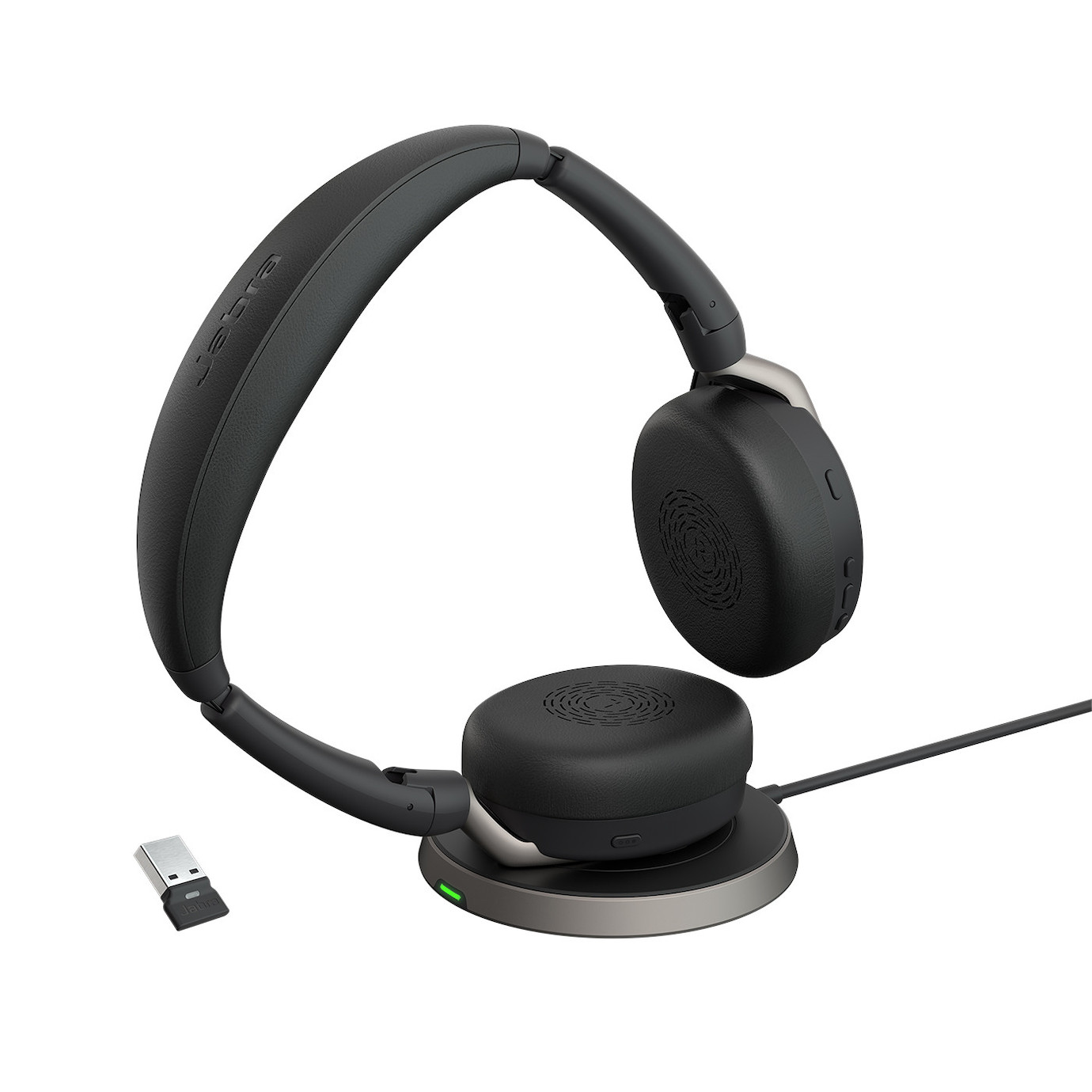 Vorschau: Jabra Evolve2 65 Flex Link380a UC Stereo – schnurloses Stereo Headset mit USB-A für UC Platformen in