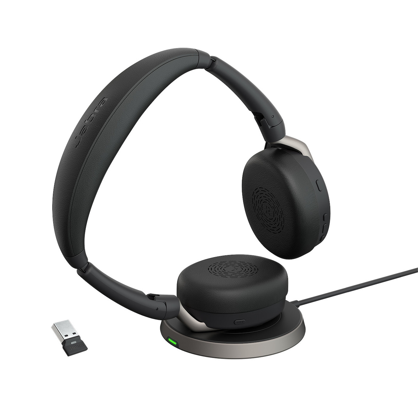 Jabra Evolve2 65 Flex Link380a MS Stereo – schnurloses Stereo Headset mit USB-A - zertifiziert für M