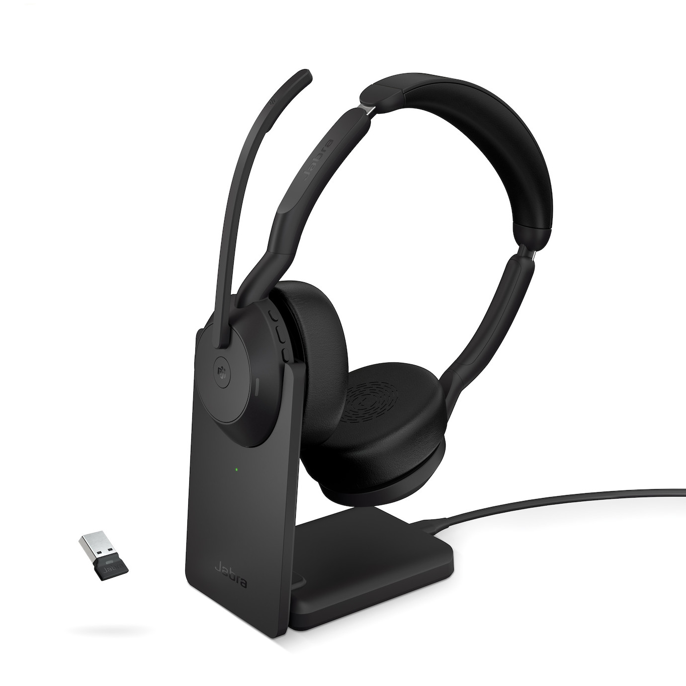 Jabra Evolve2 55 Link380a MS Stereo – schnurloses Stereo Headset mit USB-A - zertifiziert für Micros