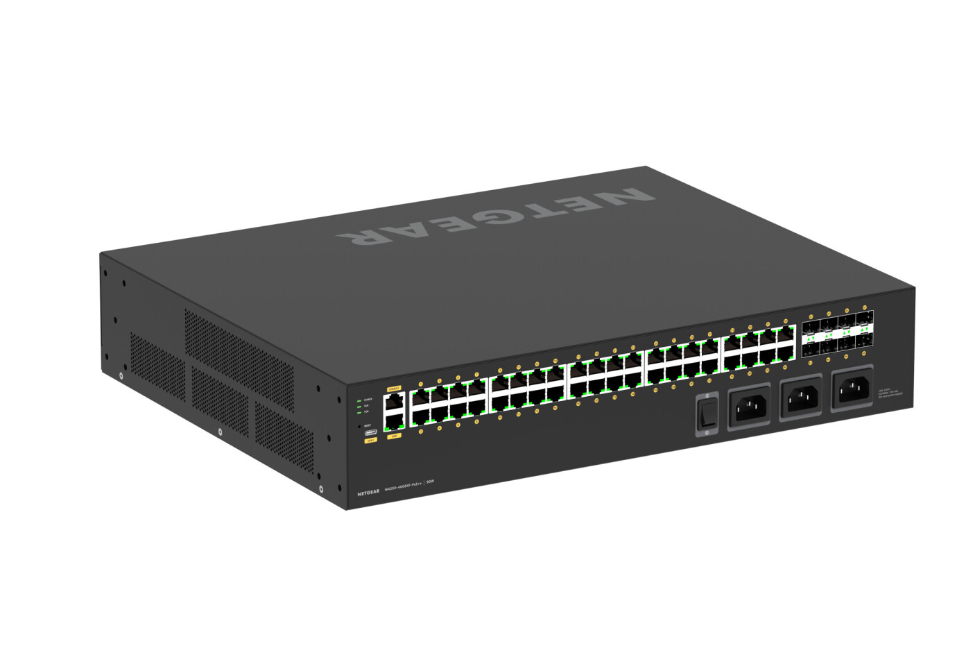 Netgear AV Line Managed Switch, 40x 1G, Ultra90 PoE++, 802.3bt, 2880W und 8x SFP+, M4250-40G8XF-PoE+ 1000027856