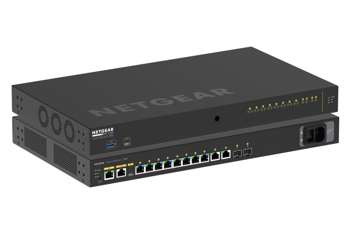 Netgear AV Line Managed Switch 8x 1G Utra90 PoE++ 802.3bt 720W, 2x 1G und 2x SFP+ M4250-10G2XF-PoE++ 1000027857