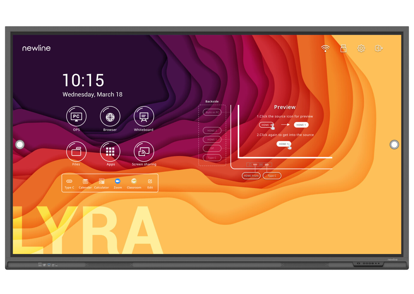 Vorschau: Newline Lyra TT-6521Q 65” Touch-Display