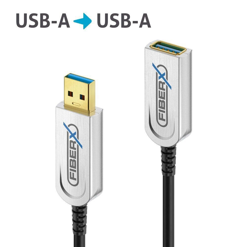 Purelink FiberX FX-I650-020 USB 3.2 Gen2 USB-A AOC Glasfaser-Verlängerungskabel, 20m