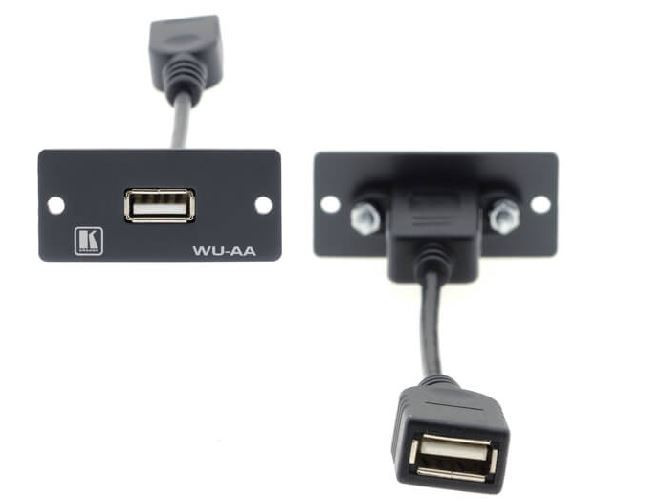 Kramer WU-AA(B) Wall-Plate Einsatz mit USB-A Durchgangsverbinder