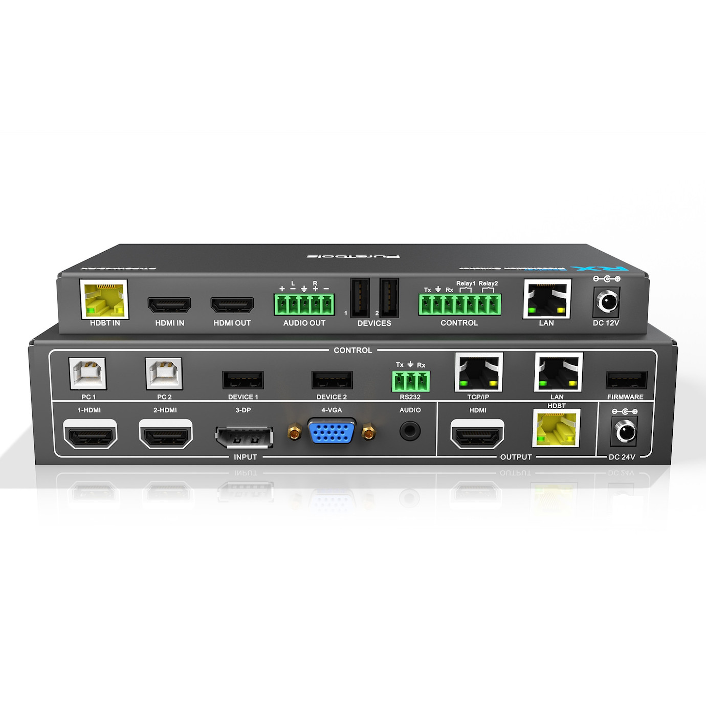 Purelink PT-PSW-42 4x2 4K Multiformat Presentation Switcher mit KVM und Scaler Set