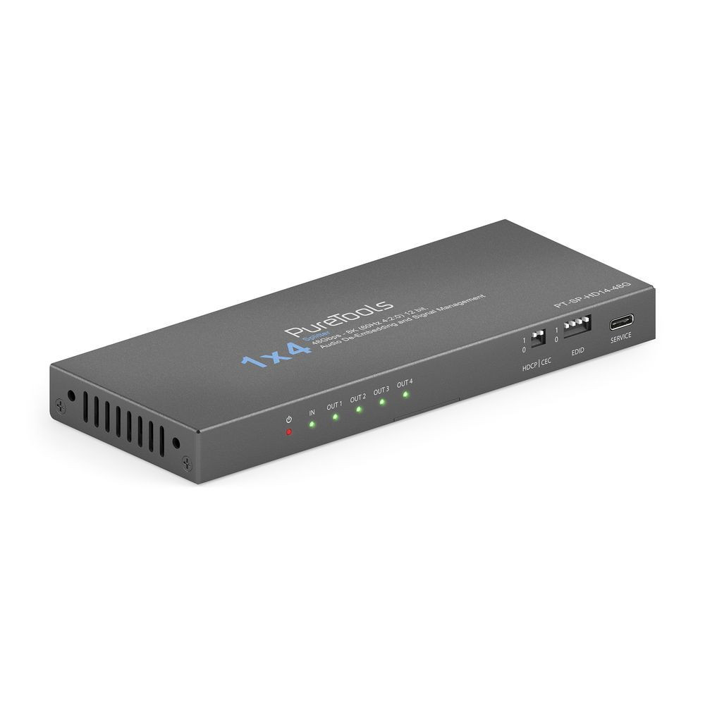 Purelink PureTools - 1x4 HDMI2.1 Splitter - 48Gbps - 8K (60Hz 4:2:0) 12 bit, Audio De-Embedding und 