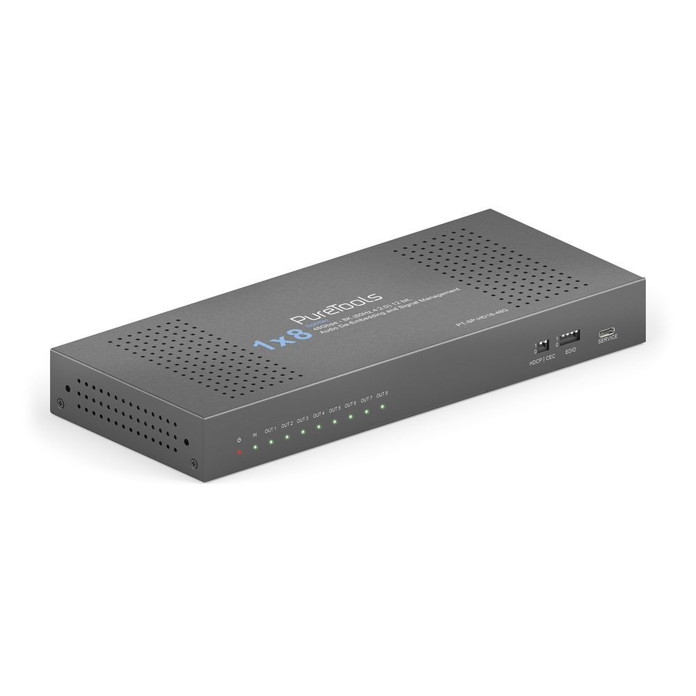 Purelink PureTools - 1x8 HDMI2.1 Splitter - 48Gbps - 8K (60Hz 4:2:0) 12 bit, Audio De-Embedding und 