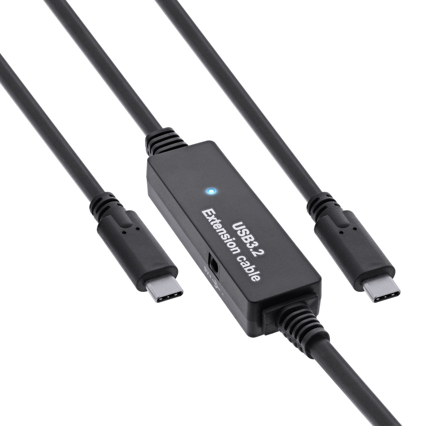 InLine USB 3.2 Gen.1 Aktiv-Kabel, USB-C Stecker an USB-C Stecker, schwarz, 10m