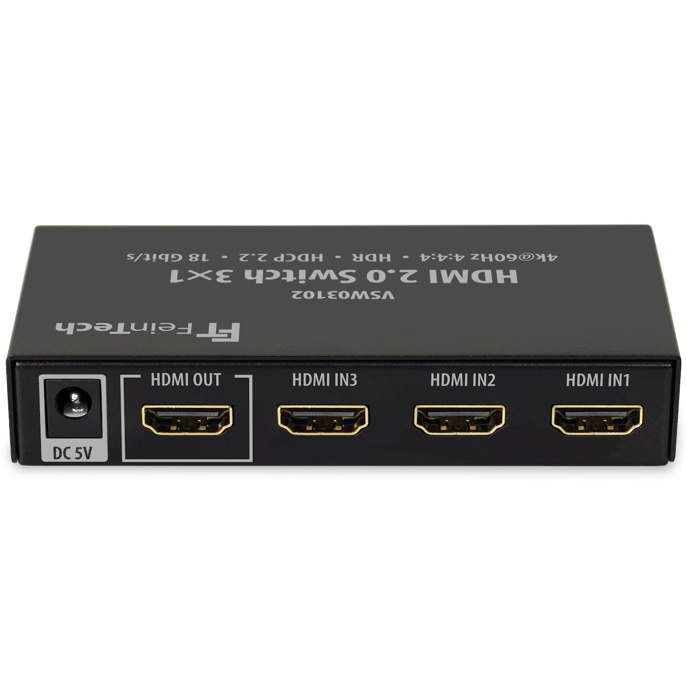 FeinTech VSW03102 HDMI Switch 3 In 1 Out | 4K 60Hz | Auto-Switching