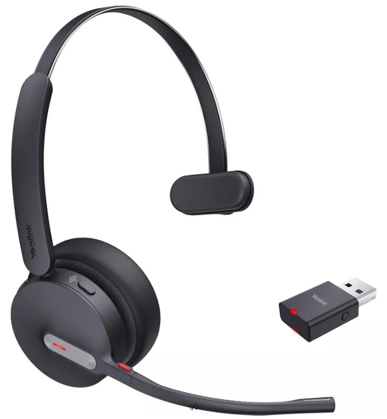 Yealink WH64 DECT & Bluetooth Hybrid Wireless Mono Headset, Microsoft Teams zertifiziert