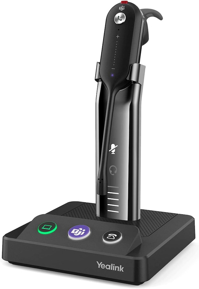 Yealink WH63 Kabelloses DECT-Headset | UC zertifiziert | mit Workstation