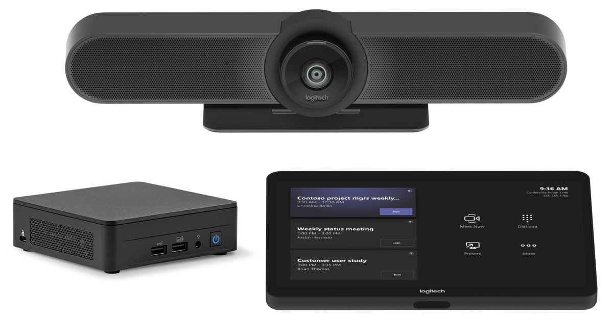 Logitech Small Room Solution R für Microsoft Teams mit TAP MEETUP, ASUS NUC & Cat5e